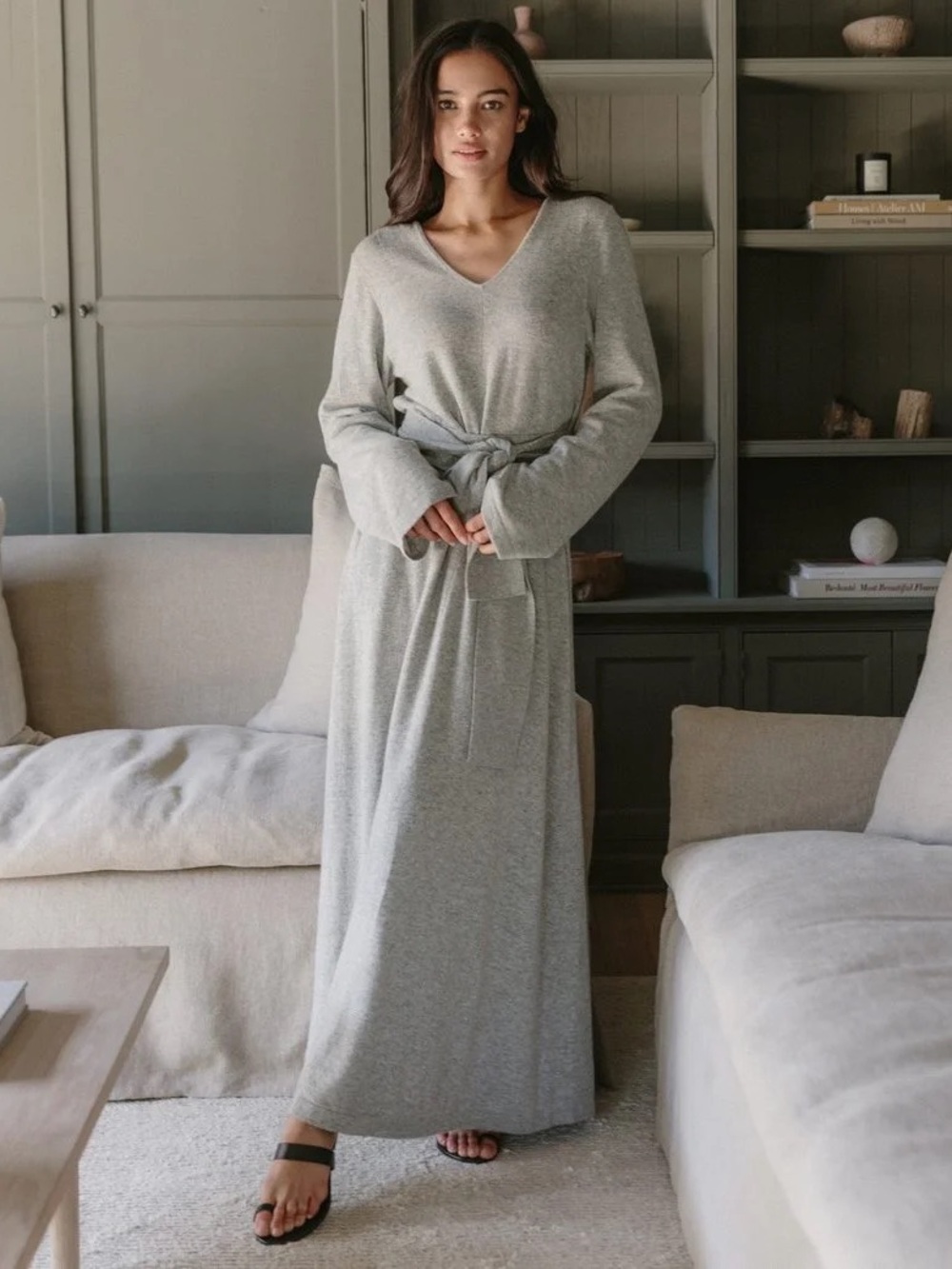 Jenni Kayne Everyday Kate Maxi Sweater Dress in Gray Size XS
